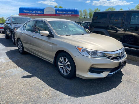 2016 Honda Accord for sale at Union Avenue Auto Sales in Hazlet NJ