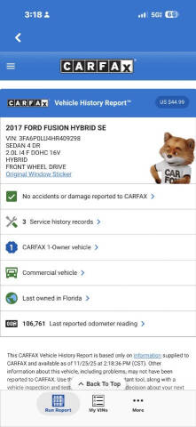 2017 Ford Fusion Hybrid SE