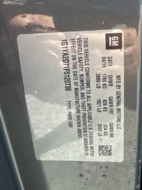 2015 Chevrolet Corvette Stingray