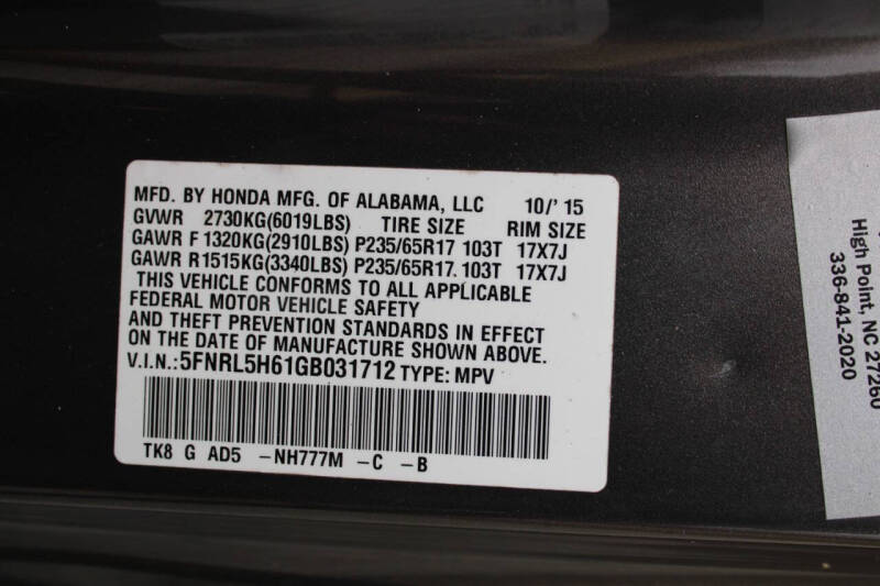 2016 Honda Odyssey EX-L