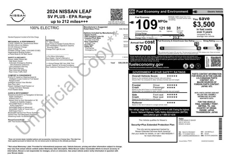 2024 Nissan LEAF SV PLUS