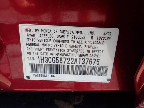 2002 Honda Accord SE