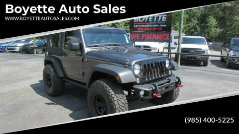2017 Jeep Wrangler for sale at Boyette Auto Sales in Covington LA