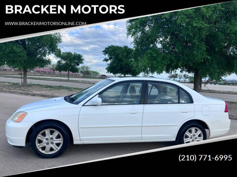 2003 Honda Civic for sale at BRACKEN MOTORS in San Antonio TX