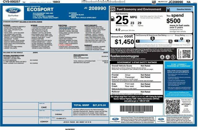 2018 Ford EcoSport SES