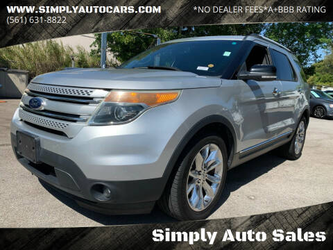 2015 Ford Explorer for sale at Simply Auto Sales in Palm Beach Gardens FL