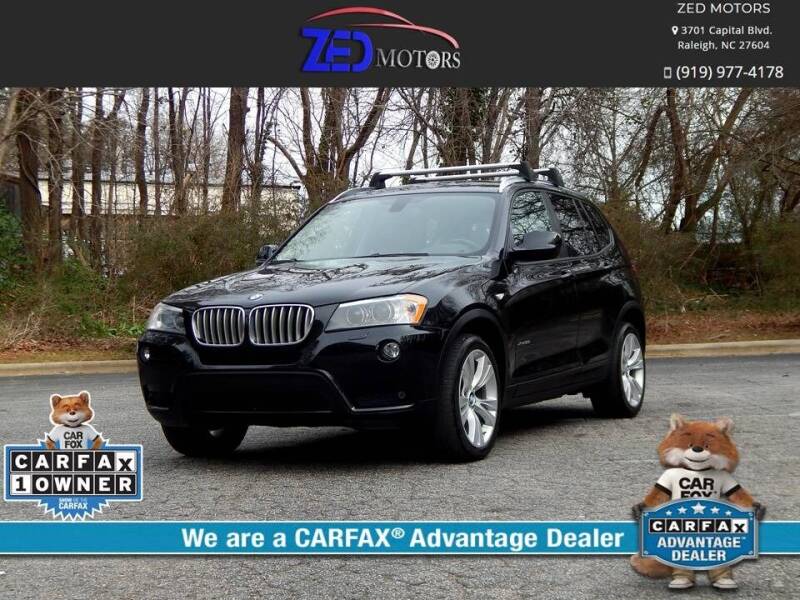 2014 BMW X3 for sale at Zed Motors in Raleigh NC