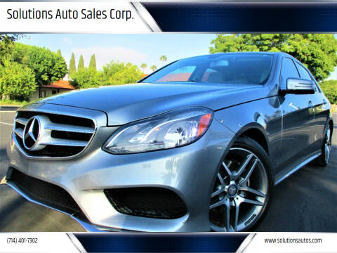2014 Mercedes-Benz E-Class for sale at Solutions Auto Sales Corp. in Orange CA