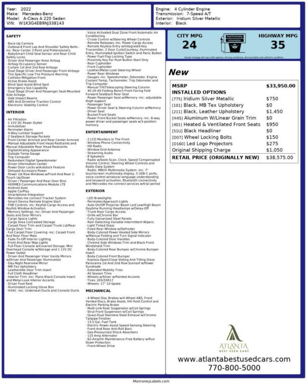 2022 Mercedes-Benz A-Class A 220