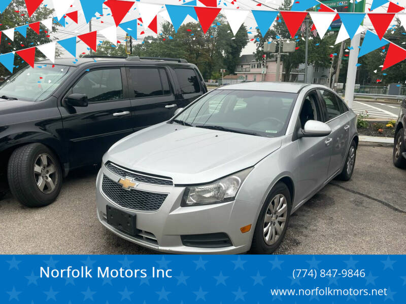 2011 Chevrolet Cruze for sale at Norfolk Motors Inc in Norfolk MA