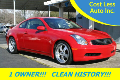2004 Infiniti G35 for sale at Cost Less Auto Inc. in Rocklin CA