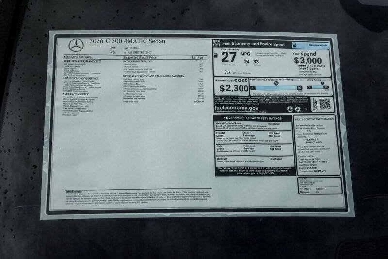 2026 Mercedes-Benz C-Class C 300 4MATIC