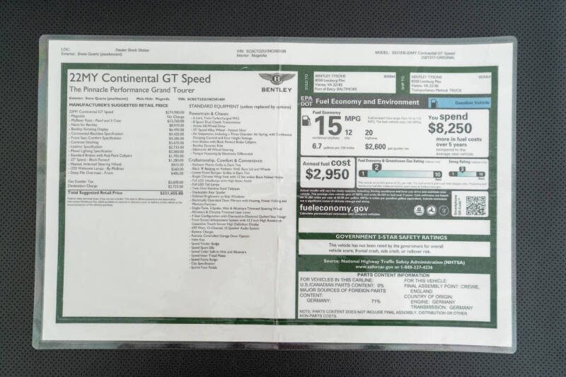 2022 Bentley Continental GT Speed