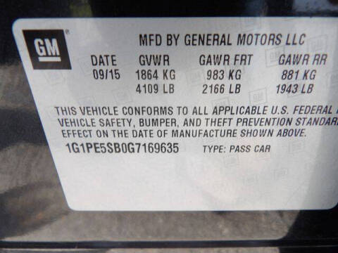 2016 Chevrolet Cruze Limited 1LT Auto