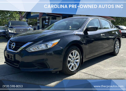 2016 Nissan Altima for sale at Carolina Pre-Owned Autos Inc in Durham NC