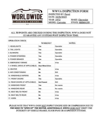 1972 Chevrolet Corvette