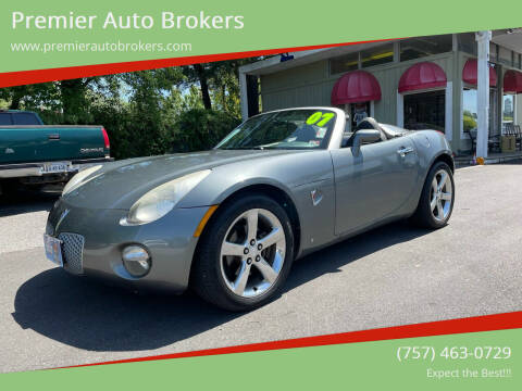 2007 Pontiac Solstice for sale at Premier Auto Brokers in Virginia Beach VA