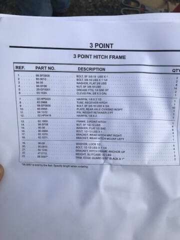 2017 Ventrac 3 PT Hitch 4100 & 4200