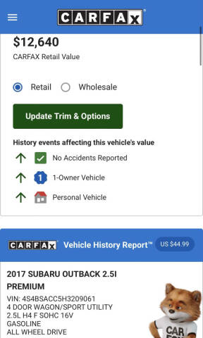 2017 Subaru Outback 2.5i Premium