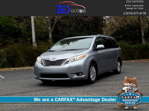 2012 Toyota Sienna for sale at Zed Motors in Raleigh NC