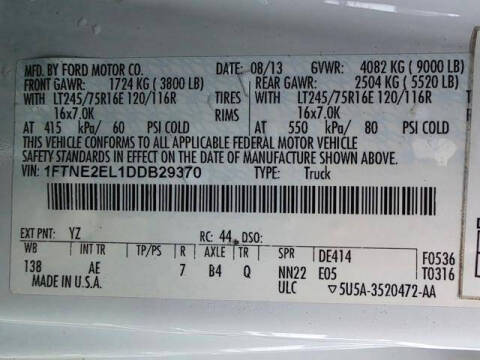 2013 Ford E-Series E-250