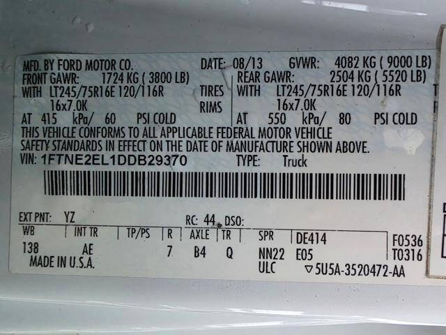 2013 Ford E-Series E-250