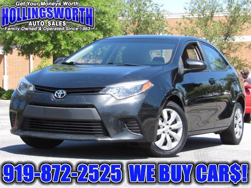 2014 Toyota Corolla for sale at Hollingsworth Auto Sales in Raleigh NC