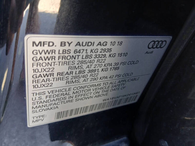 2019 Audi Q8 quattro Premium Plus 55 TFSI