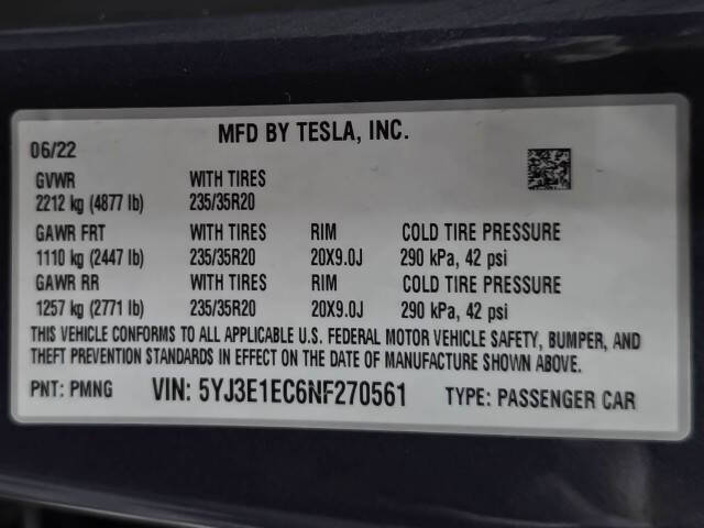 2022 Tesla Model 3 Performance