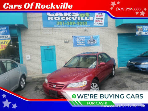 2002 Honda Accord for sale at Cars Of Rockville in Rockville MD