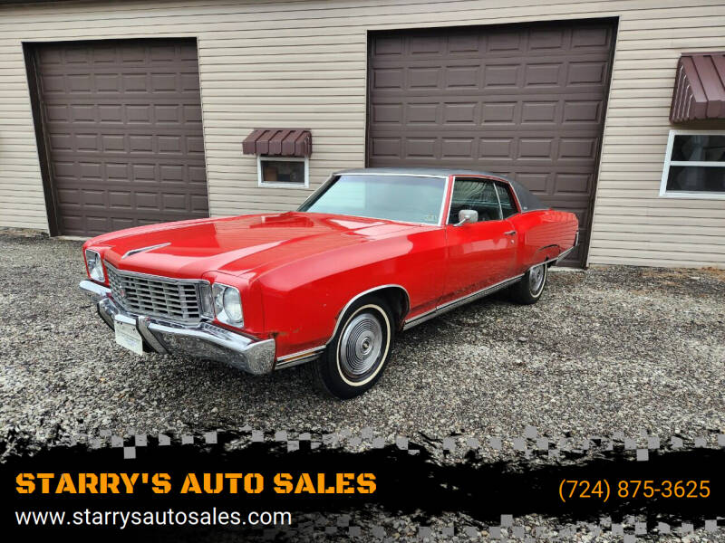 1972 Chevrolet Monte Carlo for sale at STARRY'S AUTO SALES in New Alexandria PA