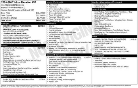 2026 GMC Yukon Elevation