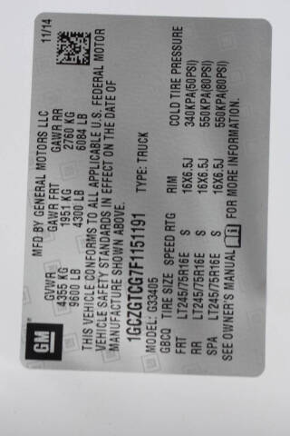 2015 Chevrolet Express 3500