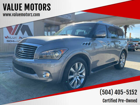 2012 Infiniti QX56 for sale at VALUE MOTORS in Kenner LA