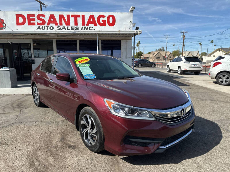 2016 Honda Accord for sale at DESANTIAGO AUTO SALES in Yuma AZ