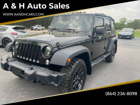 2015 Jeep Wrangler Unlimited for sale at A & H Auto Sales in Greenville SC