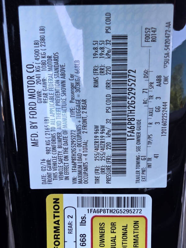2016 Ford Mustang EcoBoost Premium