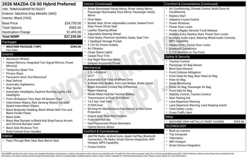 2026 Mazda CX-50 Hybrid Preferred