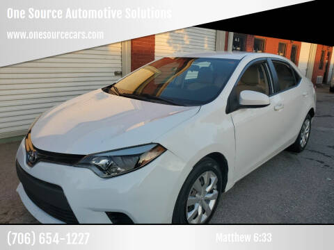 2014 Toyota Corolla for sale at One Source Automotive Solutions in Braselton GA