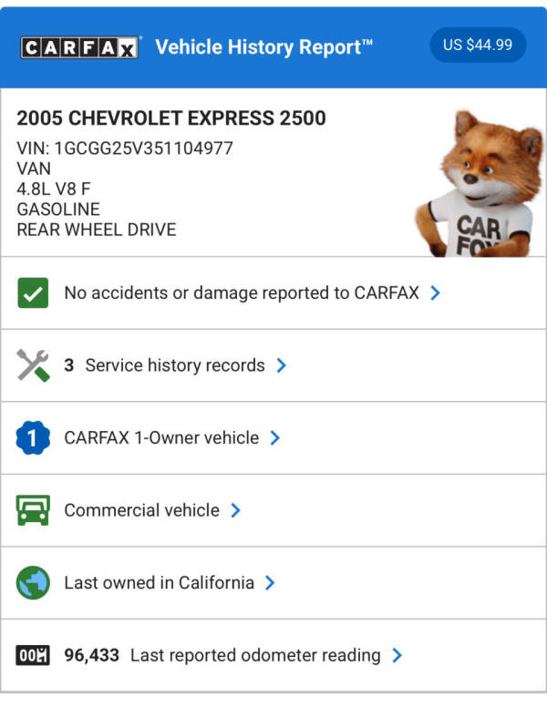 2005 Chevrolet Express 2500