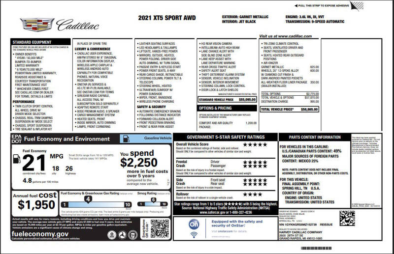 2021 Cadillac XT5 Sport