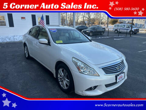 2012 Infiniti G37 Sedan for sale at 5 Corner Auto Sales Inc. in Brockton MA