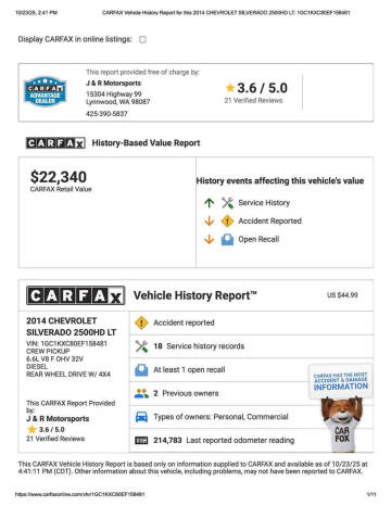 2014 Chevrolet Silverado 2500HD LT