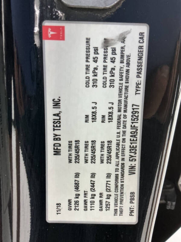 2018 Tesla Model 3 Mid Range