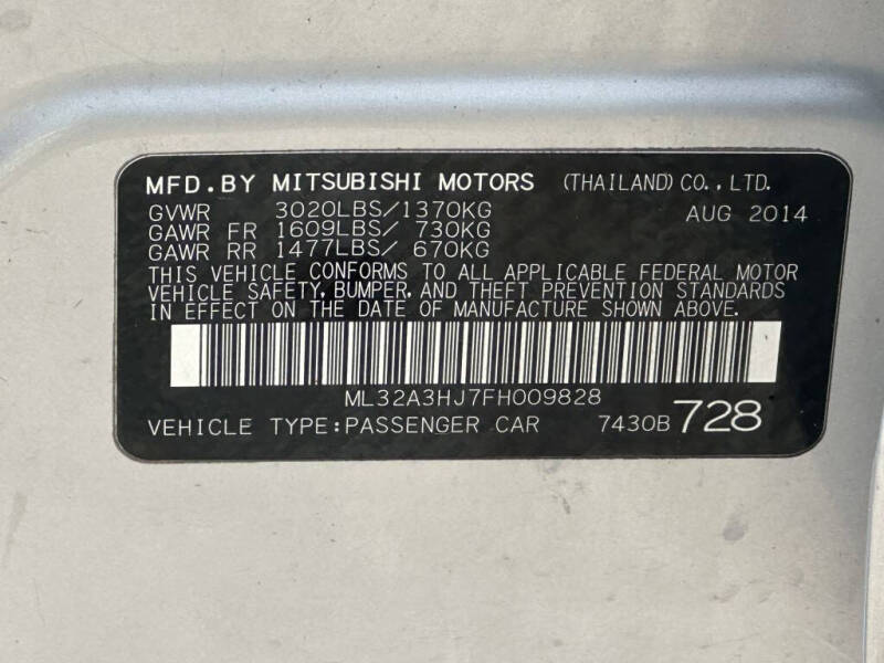2015 Mitsubishi Mirage