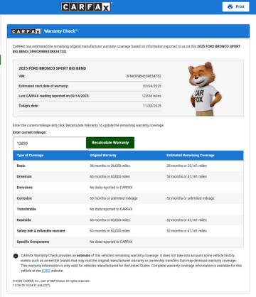 2025 Ford Bronco Sport Big Bend
