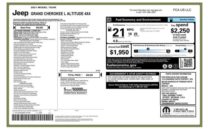 2021 Jeep Grand Cherokee L Altitude