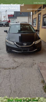 2014 Honda Civic for sale at Texas National Auto Sales in San Antonio TX