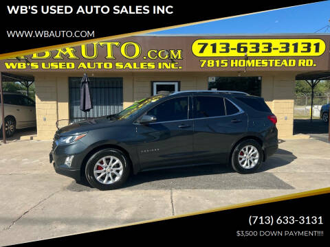 2018 Chevrolet Equinox for sale at WB'S USED AUTO SALES INC in Houston TX