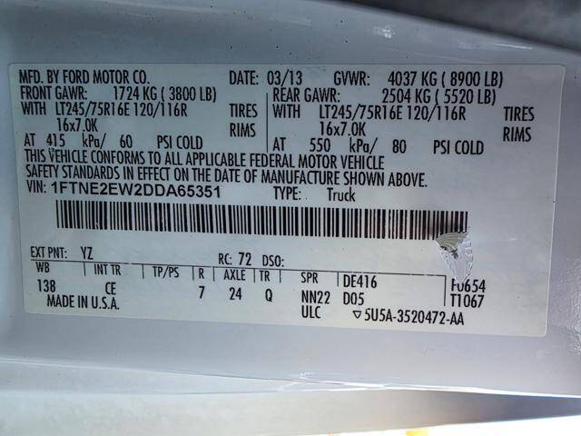 2013 Ford E-Series E-250